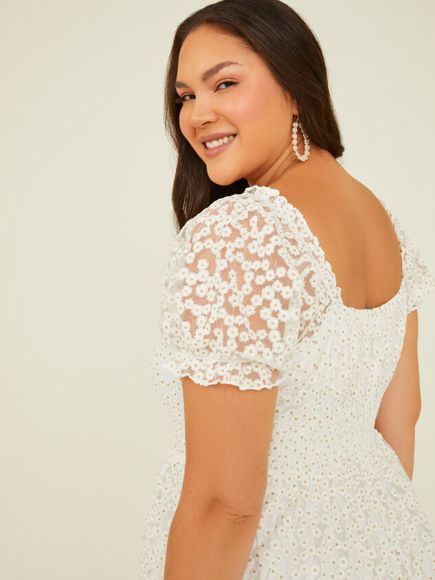 Ximena Daisy Print Dress Detail 6 - TULLABEE