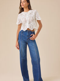 Claudia Collared Lace Top Detail 3 - TULLABEE