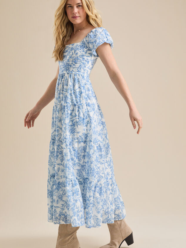 Addison Floral Midi Dress Detail 3 - TULLABEE