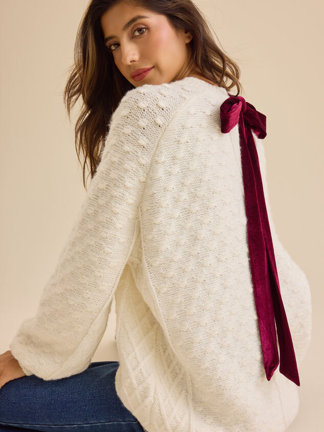 Lorena Velvet Bow Back Sweater - TULLABEE