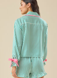 Kimber Festive Patch Satin Sleep Top Detail 5 - TULLABEE