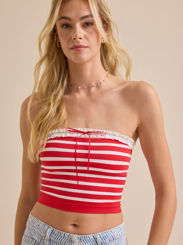 Addi Strapless Striped Cami Detail 2 - TULLABEE