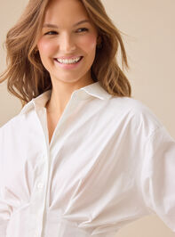 Julianne Pleated Button-Up Top Detail 3 - TULLABEE