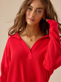 Gracey Waffle Knit Top Detail 4 - TULLABEE