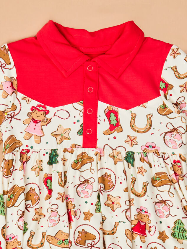 Cowgirl Christmas Polo Bodysuit Detail 3 - TULLABEE