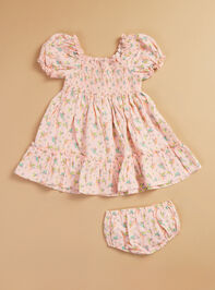 Harlow Hummingbird Baby Dress and Bloomer Set Detail 2 - TULLABEE