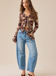 Kyra Ruffle Tie-Front Top Detail 2 - TULLABEE