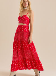 Fleur Floral Maxi Skirt Detail 2 - TULLABEE