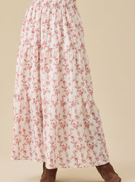 Carol Floral Midi Skirt Detail 2 - TULLABEE