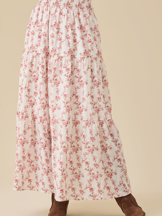 Carol Floral Midi Skirt Detail 2 - TULLABEE