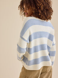 Mariah Striped Boatneck Sweater Detail 5 - TULLABEE