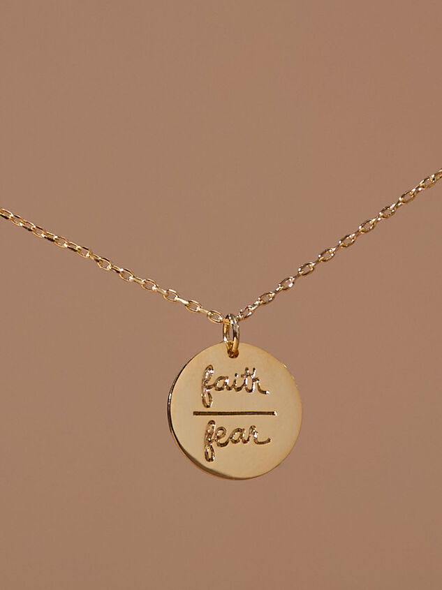 18K Faith Over Fear Coin Necklace Detail 3 - TULLABEE