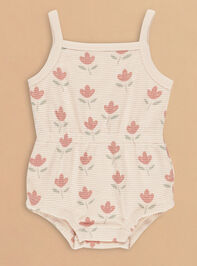 Lila Tulips Waffle Knit Romper by Quincy Mae - TULLABEE
