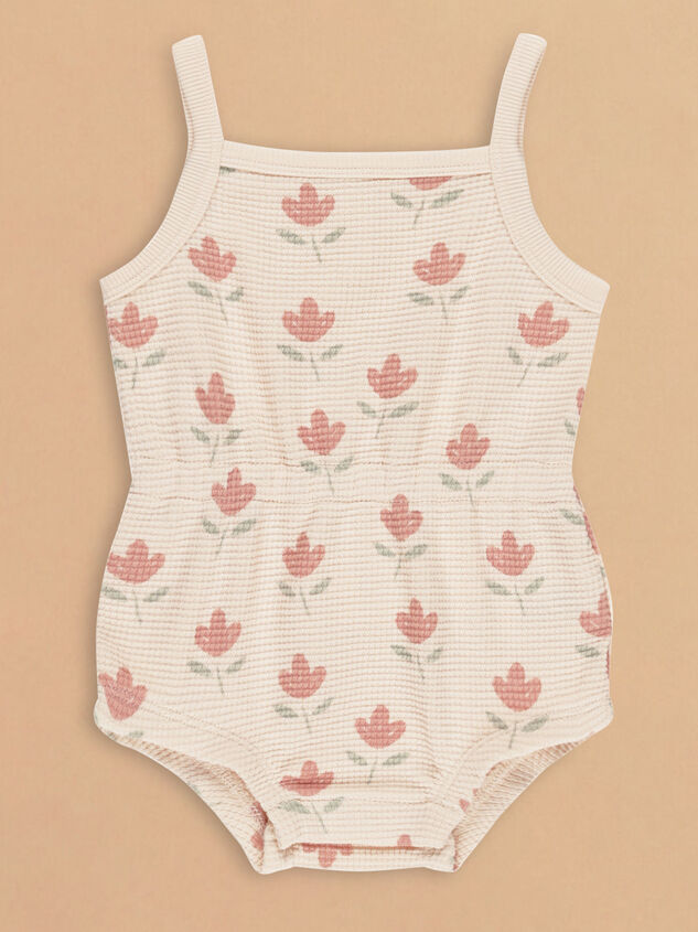 Lila Tulips Waffle Knit Romper by Quincy Mae - TULLABEE