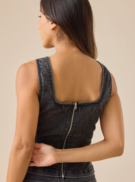 Roxy Denim Lace Up Top Detail 6 - TULLABEE