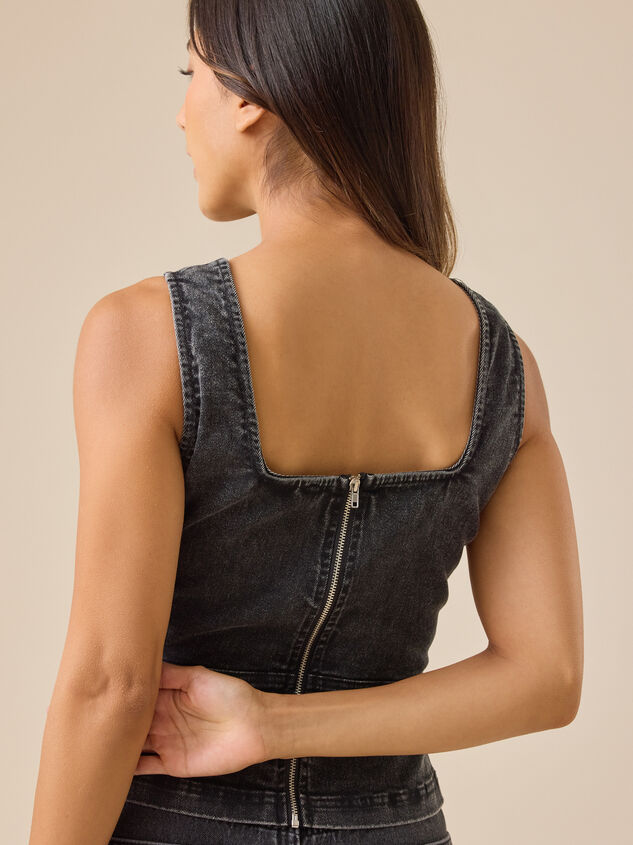 Roxy Denim Lace Up Top Detail 6 - TULLABEE