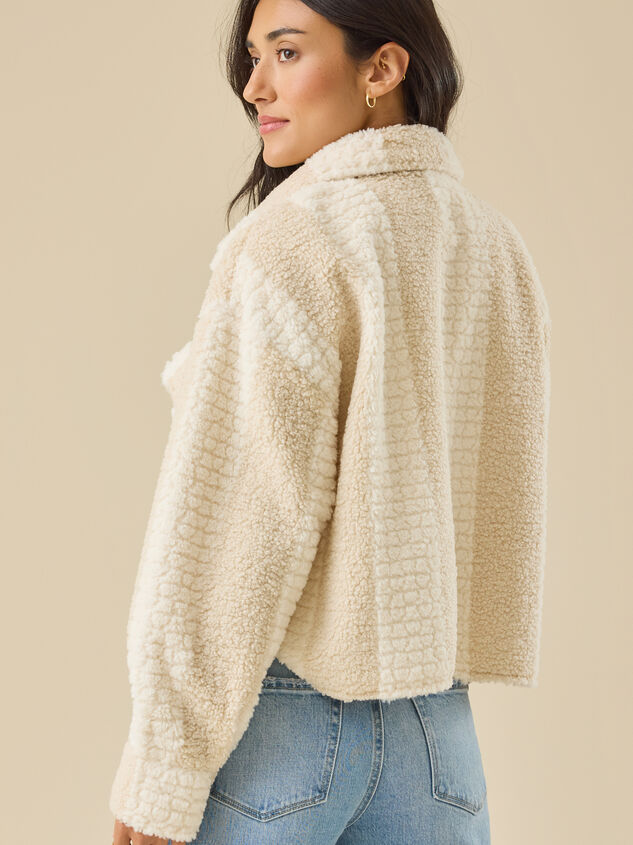 Athena Striped Sherpa Jacket Detail 5 - TULLABEE