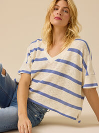 Dylan Striped V-Neck Top - TULLABEE