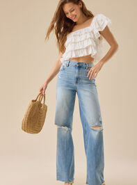 Raylin High Rise Distressed Jeans - TULLABEE