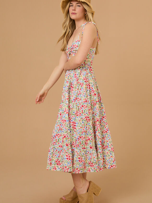 Alivia Floral Midi Dress Detail 4 - TULLABEE