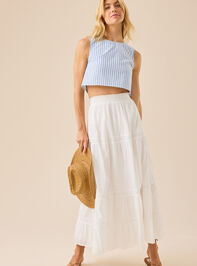 Issy Striped Linen Top Detail 3 - TULLABEE
