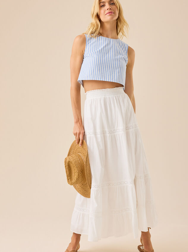 Issy Striped Linen Top Detail 3 - TULLABEE