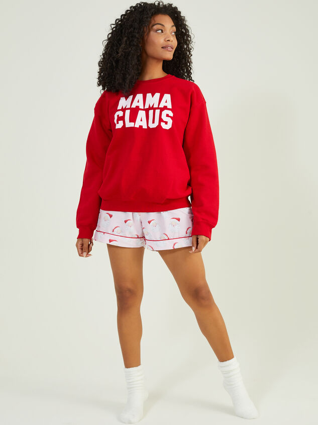 Jolly Santa Mama Pajama Shorts by MudPie Detail 2 - TULLABEE