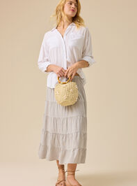 Lucy Striped Linen Skirt - TULLABEE