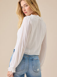 Caroline Ruffle Tie Front Top Detail 4 - TULLABEE