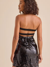 Ruby Strapless Sequin Mini Dress Detail 2 - TULLABEE
