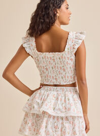 Ansley Smocked Floral Skirt Detail 4 - TULLABEE
