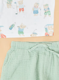 Tee Time Teddys Polo and Shorts Set Detail 3 - TULLABEE