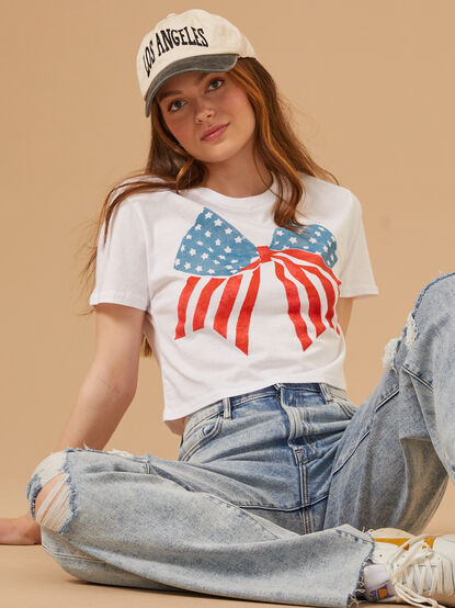 USA Bow Cropped Tee - TULLABEE