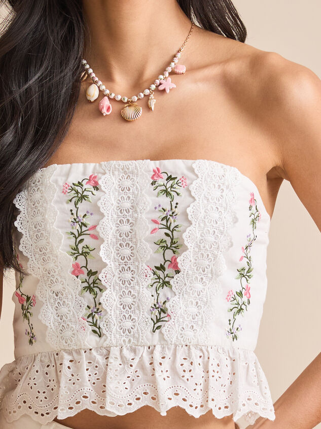 Ingrid Floral Lace Tube Top Detail 3 - TULLABEE
