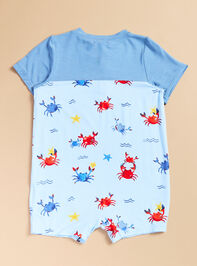 Crazy Crabs Henley Romper Detail 2 - TULLABEE
