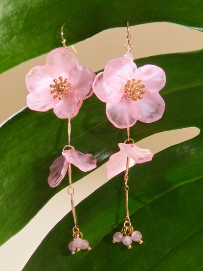 Pink Serenity Blossom Earrings - TULLABEE