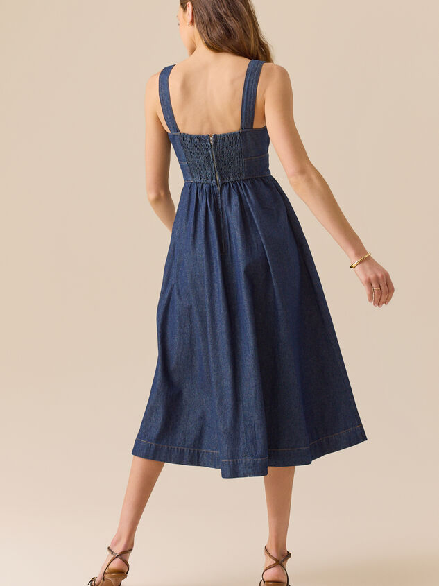 Janice Denim Midi Dress Detail 5 - TULLABEE