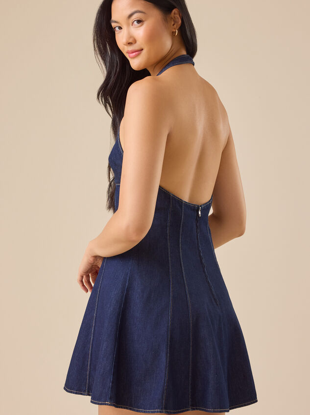 Rebecca Denim Mini Dress Detail 5 - TULLABEE