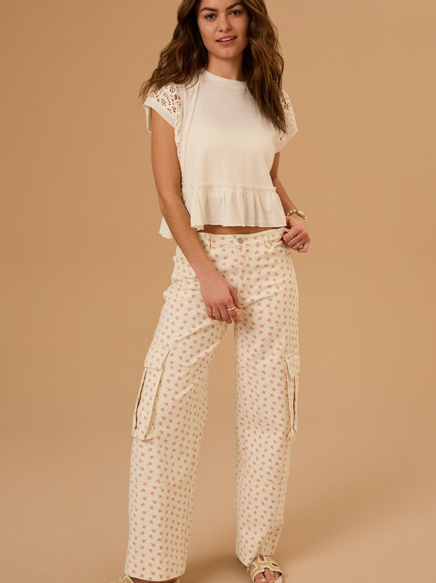 Micah Lace Peplum Top Detail 3 - TULLABEE
