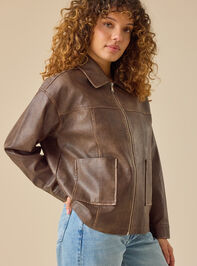 Mireya Vegan Leather Jacket Detail 2 - TULLABEE