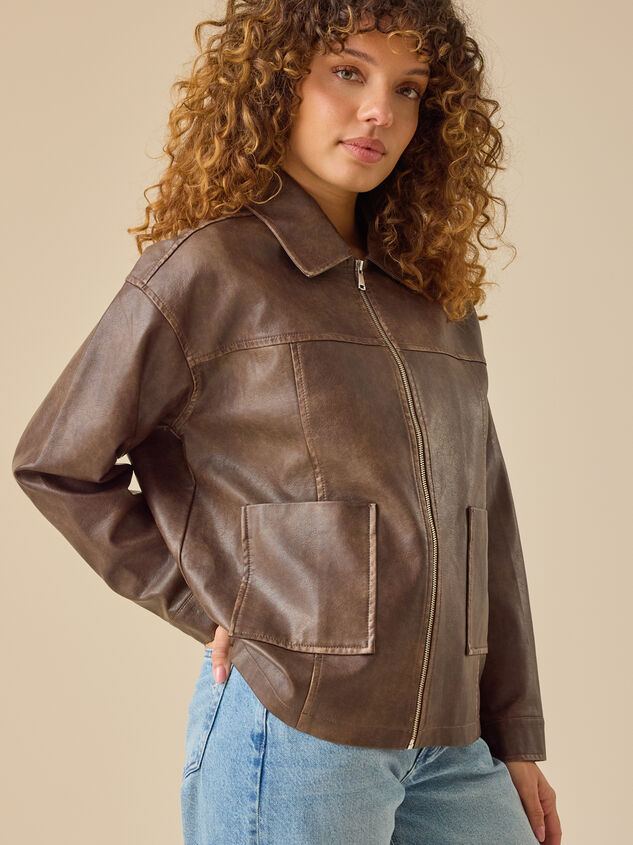 Mireya Vegan Leather Jacket Detail 2 - TULLABEE