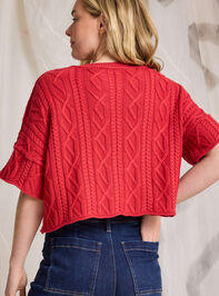 Emma Cable Cropped Sweater Detail 6 - TULLABEE