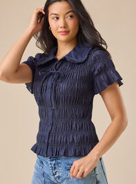 Rowan Denim Smocked Top Detail 2 - TULLABEE