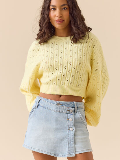 Alice Button Denim Skort - TULLABEE