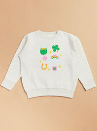 Lucky Doodles Sweatshirt Detail 2 - TULLABEE