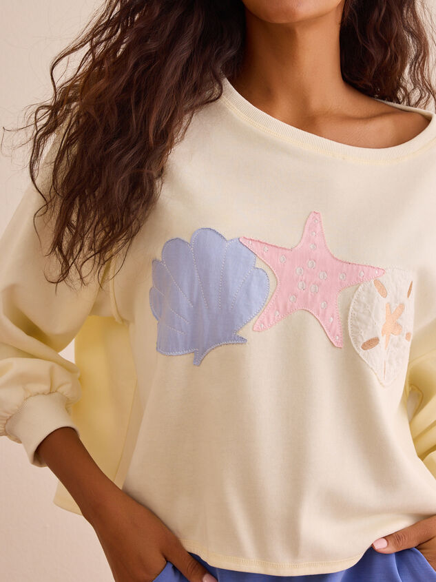 Jamie Beach Cropped Sweatshirt Detail 2 - TULLABEE