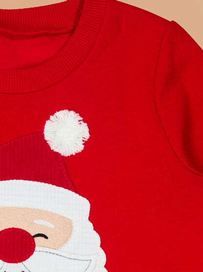 Santa Applique Sweatshirt by Mudpie - TULLABEE