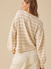 Addison Striped Balloon Sleeve Top Detail 4 - TULLABEE