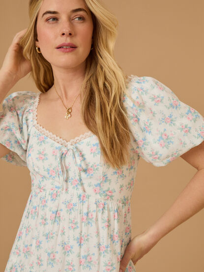 Nyari Tie Front Floral Mini Dress - TULLABEE