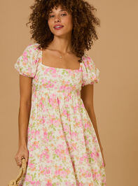 Eliza Puff Sleeve Floral Dress Detail 4 - TULLABEE